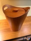 Vintage Teak Ice Bucket Mid Century Danish Modern