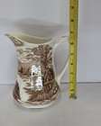 Vintage 1930s Alfred Meakin England-tintern-brown white Transferware Pitcher Ec