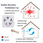 8-inch Window Shutter Exhaust Fan Reversible Airflow For Quiet Ventilation