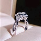 2 00ct Heart Cut Real Moissanite Halo Engagement Ring 14k White Gold Plated