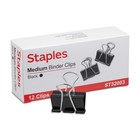 Staples Medium Binder Clips Bulk Pk Blk 1 1 4  Size With 5 8  Capacity 144 pk