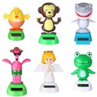 6 Pcs Solar Dancing Animal Dolls - Animated Bobble Dancer Window Decor  Kids Gif
