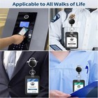 Id Card Holder Retractable Badge Reel Vertical Case Heavy Duty With Belt Clip Us