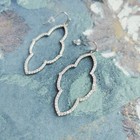 Kendra Scott Abbie Silver Open Frame Earrings White Crystal