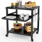 Outdoor Grill Prep Table 24 x30  Metal Grill Black Metal 24  X 30  3-layer