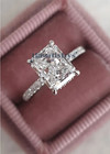 Moissanite Solitaire Engagement Ring Radiant Cut 2 50 Carat Solid 14k White Gold