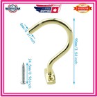 2pcs Billiard Cue Bridge Stick And Ball Rack Hook Set With Mounting Screws Gold
