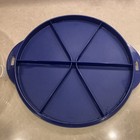 Tupperware  Round  Blue Cake Taker Holder Carrier With Handle