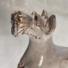 Vintage 3  X 3 5    Scottish Terrier Schnauzer Figurine Gold Trim Lavender Gray