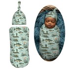 Fisher And Bass Fishes Newborn Swaddle Blankets Hat Sets Soft Baby Receiving    