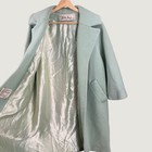 Vintage 1950s Lilli Ann Overcoat Tisse A Paris Mint Green Ribbed Texture Wool