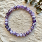 Amethyst Stone Beaded Healing Bracelet Purple Crystal Gemstone Stretch Bracelet