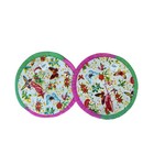 Vintage Chinese Honeycomb Paper Round Lanterns Set Of 2 Pink And Green