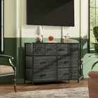 Wlive 11 8 d X 39 4 w X 30 4 h  8 Drawers   Charcoal Black Wood Grain Print 