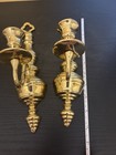 Solid Brass Wall Sconces Ornate Hollywood Regency Candle Holders