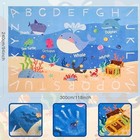 Kids Playroom Rug 118 1 l X 94 4 w Abc Alphabet Ocean Non-slip Washable - New 