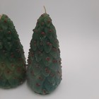 Candles Holly Leaves   Berries Christmas Tree Shaped Figural 6  Set Of 4 Unused