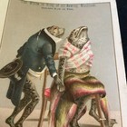 White Sewing Machine Anthropomorphic Frogs Victorian Trade Card 1800s Cleveland