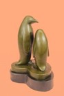 Vtg Mid Century Modernist Deco Bronze Brass Abstract Penguin Bird Sculpture Deal