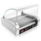 Commercial Electric 30 Hot Dog 11 Roller Grill Cooker Machine With Cover