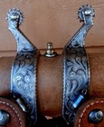 Vintage Sterling Silver Bc Spurs Floral Scroll Design Basket Stamp Spur Straps