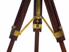 Antique Marine Brass Nautical 18 Inch Telescope Spyglass On Wooden Tripod Stand