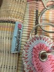 Lankapow Handmade Girls Bookbag Striped Pattern Shades Of Pink   Flower Charm