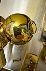 Vintage Brass Round Privacy Door Knob Set   antique Brass Finish Working Condition