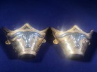 New Western Cowboy Boot Tip Rand Cap Engraved Gold W  Silver Longhorn - Pair