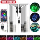 16pcs Rgb Motorcycle Led Strip Lights Under Glow Lamp For Kawasaki Suzuki Yamaha