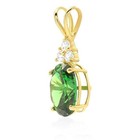 2 20ct Oval Emerald And White Stone Pendant 14k Yellow Gold