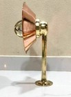 Vintage Brass Copper Nautical Wall Light Marine Ship Sconce Ribbed Glass