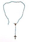 Vintage Catholic Rosary With Blue Beads Roma Italy Broken Needs Repair