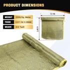 12  X 60  Carbon Fiber Cloth Roll Vinyl Wrap Fabric 2x2 Twill Weave 3k 200gsm