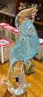 1960 s Murano Art Glass Blue And Silver Parrot Bird Sculpture Venice 