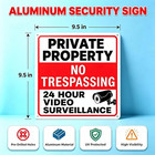 Private Property No Trespassing Sign Aluminum Reflective 4 Pack Security
