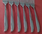 6 Oneida Community Twin Star Stainless Dinner Forks Starburst 7 1 4  Freeship