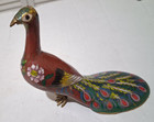 Vintage Cloisonne Peacock Animal Figure 4 Inch Tall