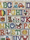Vintage Handmade Cross Stitch Alphabet Coverlet - Child s Bed Lightweight Quilt