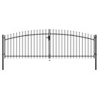 Double Door Fence Gate With Spear Top Garden Patio Outdoor Multi Sizes Vidaxl