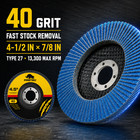 100 20 Pack Flap Discs 40 Grit 4 5  X 7 8  Grinding Sanding Wheels Disc Zirconia
