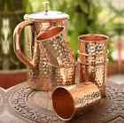 100  Pure Copper Tumbler Jug Pitcher And Copper Tumbler Glass Set Ayurveda Yoga