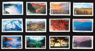 Us Scenic American Landscapes C133-c150 Airmail Stamps   Used Off Paper  All 18