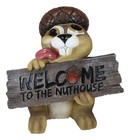 Ebros Large Squirrel  welcome To The Nuthouse  Guest Greeter Statue Home Decor