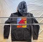 Adidas Boys Pullover Hoodie Black Fleece Graphic Logo Pockets Regular Fit L