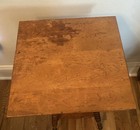 Antique English Victorian Bobbin Leg Barley Twist Oak Parlor Accent Plant Table