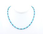 Kingman Turquoise   Lapis Lazuli 4mm Heishi Necklace  Sterling Silver Choker