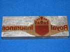 Royal Insurance Block Stamp Printing Press Logo Vintage Old Metal Sign Plaque L