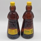 Vintage Mrs  Butterworth   s Syrup Amber Glass Bottle 36oz W  Plastic Cap Lot Of 2
