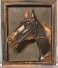 Pair Of Vintage Copper Horse Head Wall Plaque Relief Decorative Art  4    X 4 1 2   